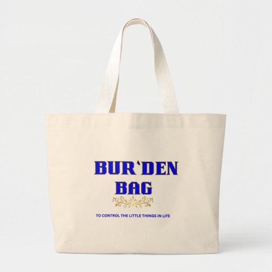 VIVID BLUE NATURAL COTTON JUMBO レディース BUR'DEN ラージトートバッグ (正面)