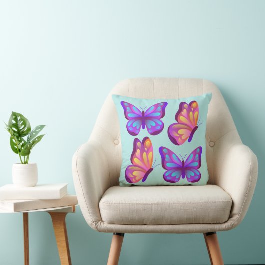 Vivid Butterfly Pop Pillow クッション (椅子)