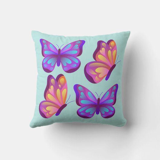 Vivid Butterfly Pop Pillow クッション (裏面)