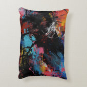 Vivid Chaos – Bold Abstract Expressionist Art Prin アクセントクッション (裏面(縦))