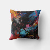 Vivid Chaos – Bold Abstract Expressionist Art Prin クッション (裏面)