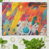 Vivid Chaos Splash Graffiti キッチンタオル (折り畳み)