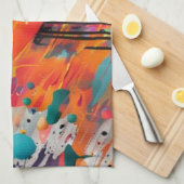 Vivid Chaos Splash Graffiti キッチンタオル (四つ折り)