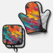Vivid Chaos Splash Graffiti 鍋つかみ&鍋敷きセット (正面/裏面)