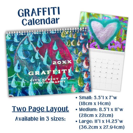 Vivid Colorful Graffiti Street Art Photography - カレンダー