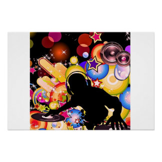 Vivid DJ ミュージック ウォール アート | モダン グロッシー ポスター