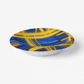 Vivid Electric Cyan Yellow Chaotic Light ペーパーボウル (傾斜あり)