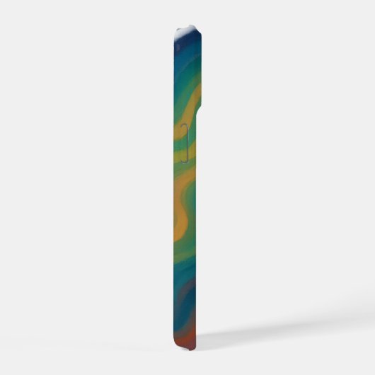 Vivid Emotion Abstract Wave Art iPhone 15ケース (右側面)