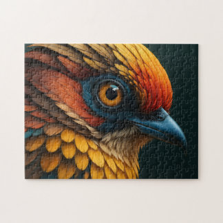 Vivid Feathered Portrait - Colorful Bird Close-Up  ジグソーパズル