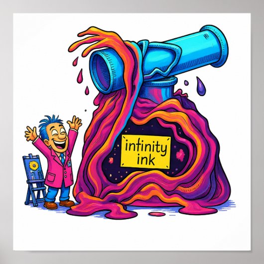 Vivid Flat Color Humorous Seamless Fabric ポスター (正面)