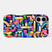 Vivid Geometric Flow iPhone 16ケース (裏面横)