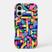 Vivid Geometric Flow iPhone 16ケース (裏面)
