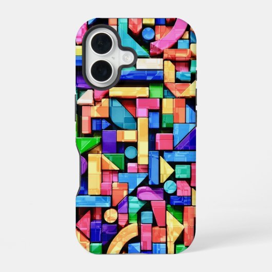 Vivid Geometric Flow iPhone 16ケース (裏面)