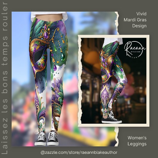Vivid Mardi Gras Design Women's Leggings レギンス