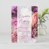 Vivid Orchid Birthday Invitation Card サンキューカード (スタンド正面)