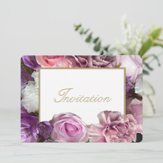 Vivid Orchid Birthday Party Invitation 招待状 (スタンド正面)