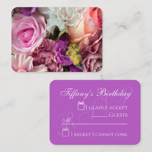 Vivid Orchid Florals Enclosure Card エンクロージャーカード (正面/裏面)