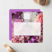 Vivid Orchid Florals Place Setting Card ノートカード (正面/裏面インサイチュ)