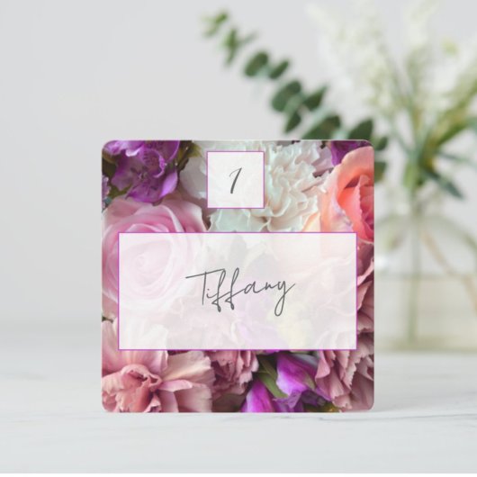 Vivid Orchid Florals Place Setting Card ノートカード