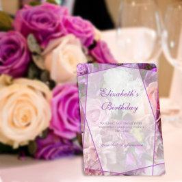 Vivid Orchid Garden Birthday Invitation Card サンキューカード