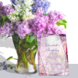 Vivid Orchid Garden Birthday Invitation Card サンキューカード
