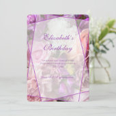 Vivid Orchid Garden Birthday Invitation Card サンキューカード (スタンド正面)