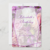 Vivid Orchid Garden Birthday Invitation Card サンキューカード (正面)