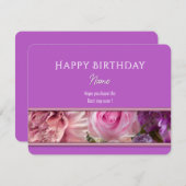 Vivid Orchid Happy Birthday Greeting Card (正面/裏面)