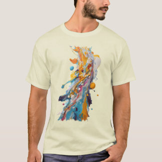 Vivid Paint Splash Abstract Tシャツ