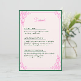 Vivid Pink Y2K Anime Gothic Cat Wedding Details 招待状