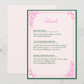 Vivid Pink Y2K Anime Gothic Cat Wedding Details 招待状 (正面/裏面)