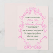 Vivid Pink Y2K Anime Gothic Cat Wedding Invitation 招待状 (正面/裏面)