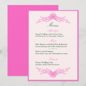Vivid Pink Y2K Anime Gothic Cat Wedding Menu 招待状 (正面/裏面)