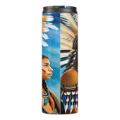 Vivid Portrait Native American Warriors Headdress タンブラー (裏面)