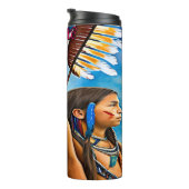 Vivid Portrait Native American Warriors Headdress タンブラー (回転右)
