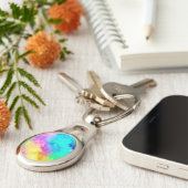 Vivid Rainbow Fluffy Fur Texture-75201 キーホルダー (側面)