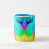 Vivid Rainbow Fluffy Fur Texture-75201 ツートーンマグカップ (中央)