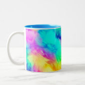 Vivid Rainbow Fluffy Fur Texture-75201 ツートーンマグカップ (左)
