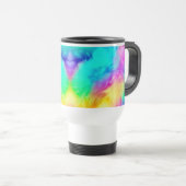 Vivid Rainbow Fluffy Fur Texture-75201 トラベルマグ (正面右)