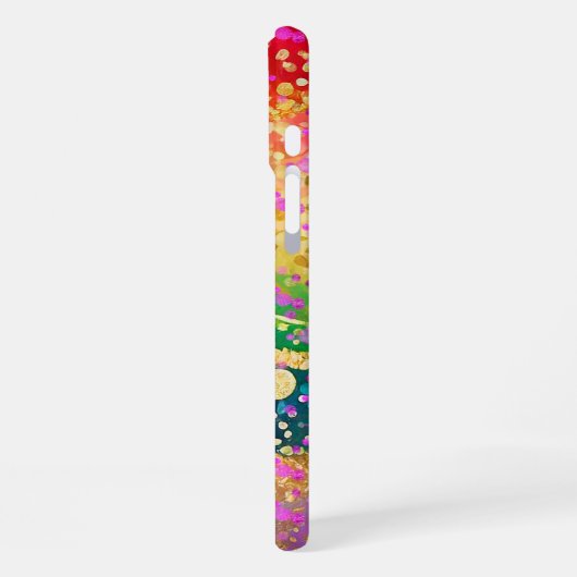 Vivid Rainbow Swirl with Initials iPhoneケース (左側面)
