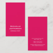 Vivid Raspberry Pinkish Red Modern Stylish Trendy 名刺 (正面/裏面)