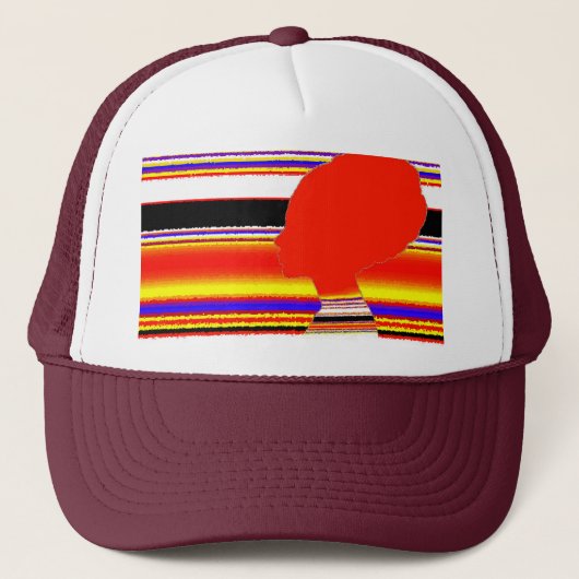 Vivid Red Profile – Pop Art Trucker Cap キャップ (正面)