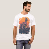 Vivid Retro Kangaroo Sunset Tシャツ (正面フル)