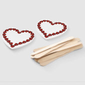 Vivid Ruby Heart Gemstone Design ハンドファン (組立なし)