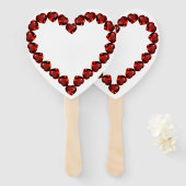 Vivid Ruby Heart Gemstone Design ハンドファン (正面&裏面)