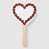 Vivid Ruby Heart Gemstone Design ハンドファン (正面)