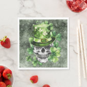 Vivid Skull with Green Hat Illustration スタンダードランチョンナプキン (インサイチュ)