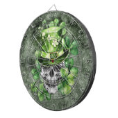 Vivid Skull with Green Hat Illustration ダーツボード (正面右)