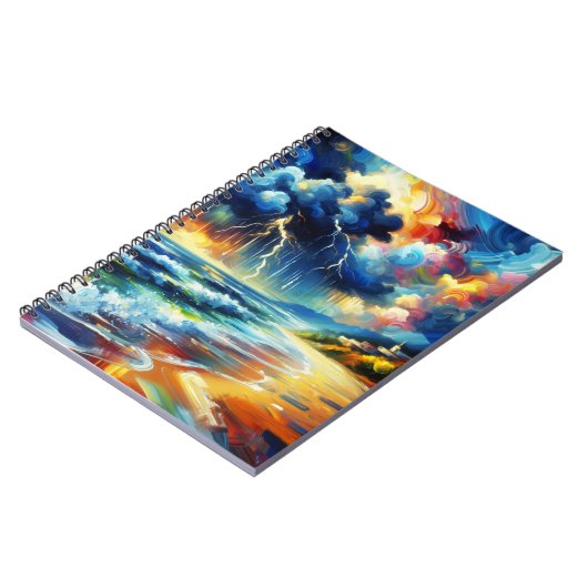 Vivid Stormy Beach Painting Notebook ノートブック (左側)