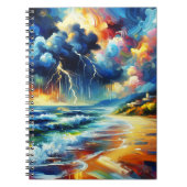 Vivid Stormy Beach Painting Notebook ノートブック (正面)
